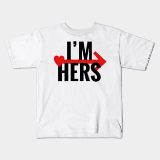 I'm Hers RIGHT Arrow White Couple Matching Kids T-Shirt